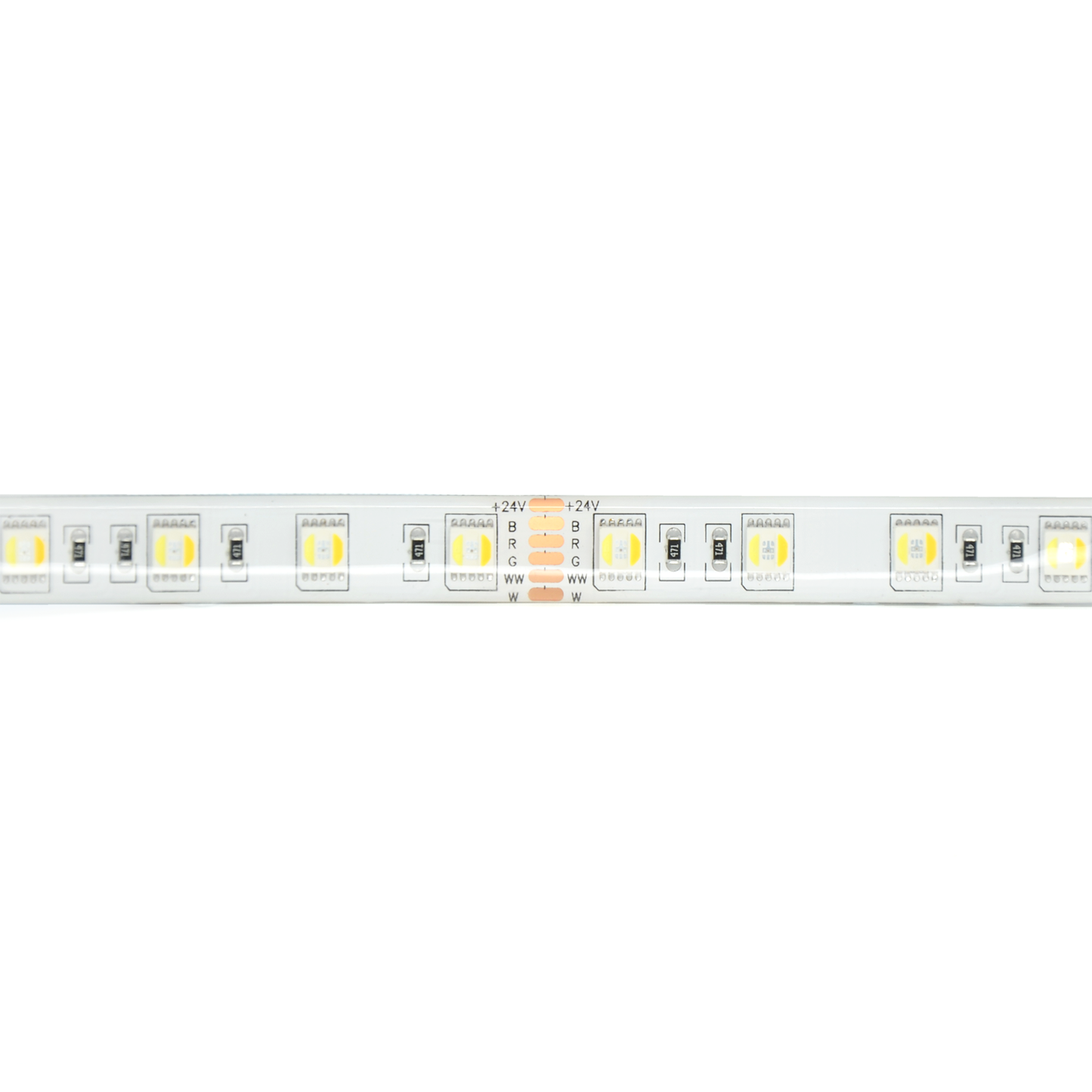  LED 5050 Strip Light, 5M Reel, IP44, 24V, 60 LEDs/M, RGB+CCT