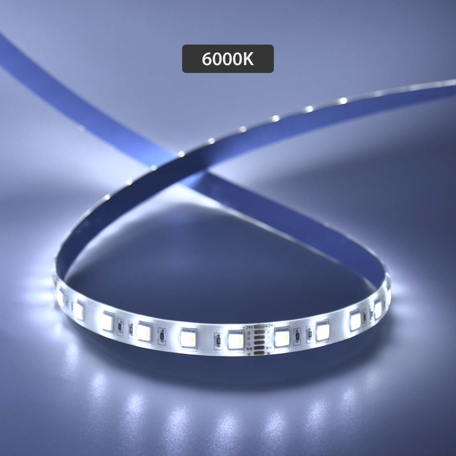  LED 5050 Strip Light, 5M Reel, IP44, 24V, 60 LEDs/M, RGB+CCT