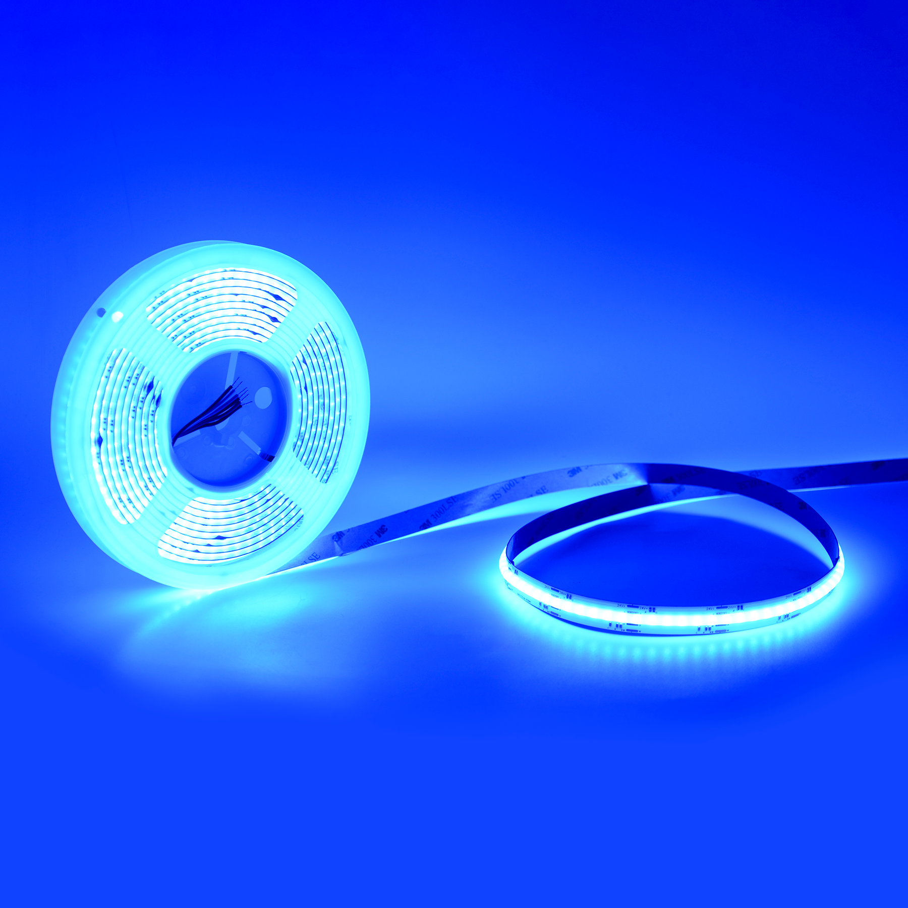  LED COB Strip Light, Seamless, 5M Reel, IP20, 24V, 12mm Wide, RGB+CCT