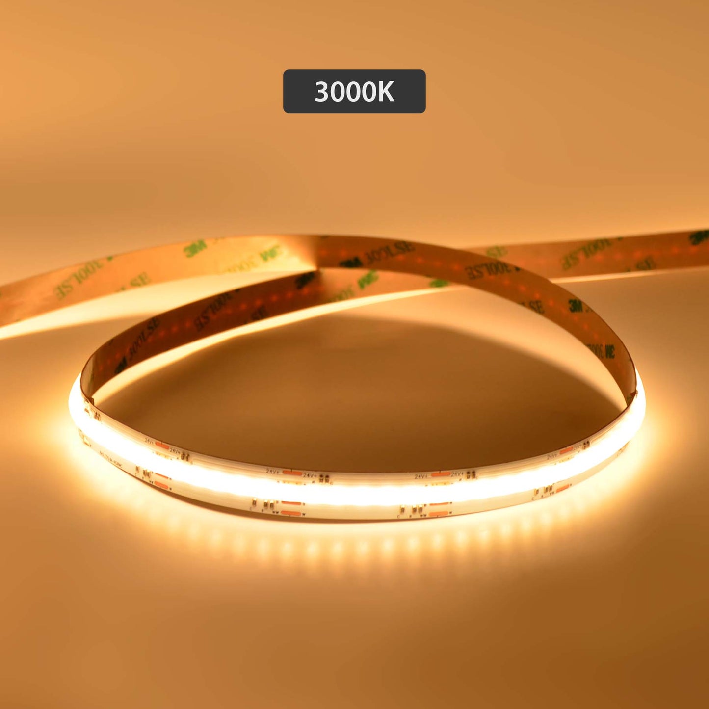  LED COB Strip Light, Seamless, 5M Reel, IP20, 24V, 12mm Wide, RGB+CCT