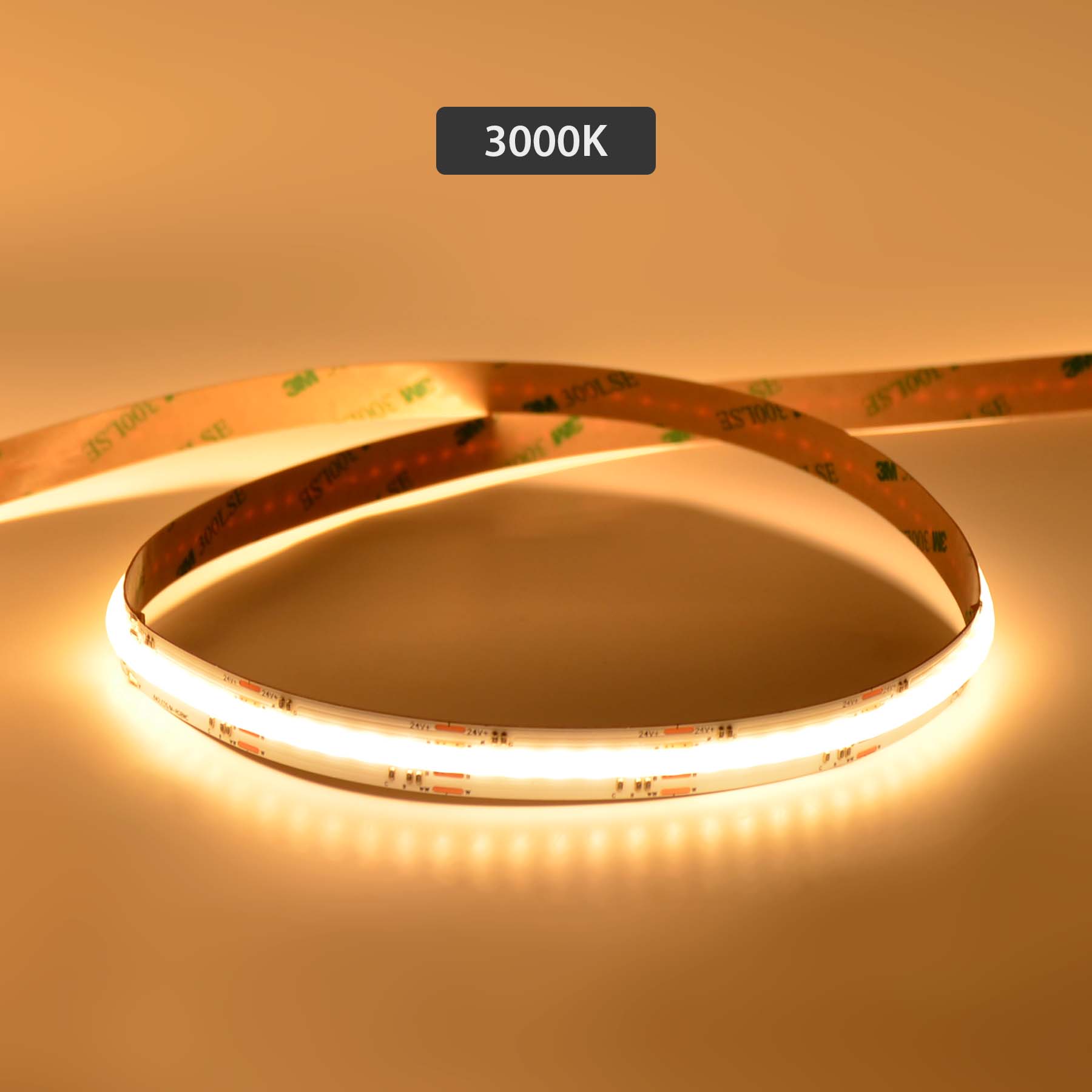  LED COB Strip Light, Seamless, 5M Reel, IP20, 24V, 12mm Wide, RGB+CCT