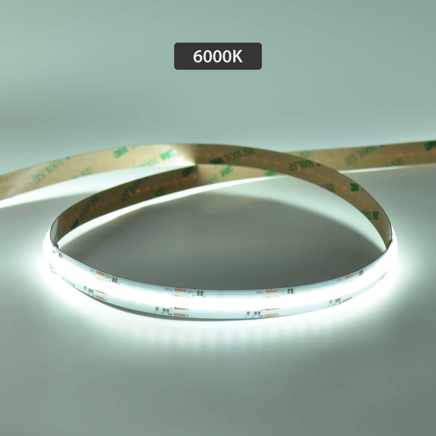  LED COB Strip Light, Seamless, 5M Reel, IP20, 24V, 12mm Wide, RGB+CCT