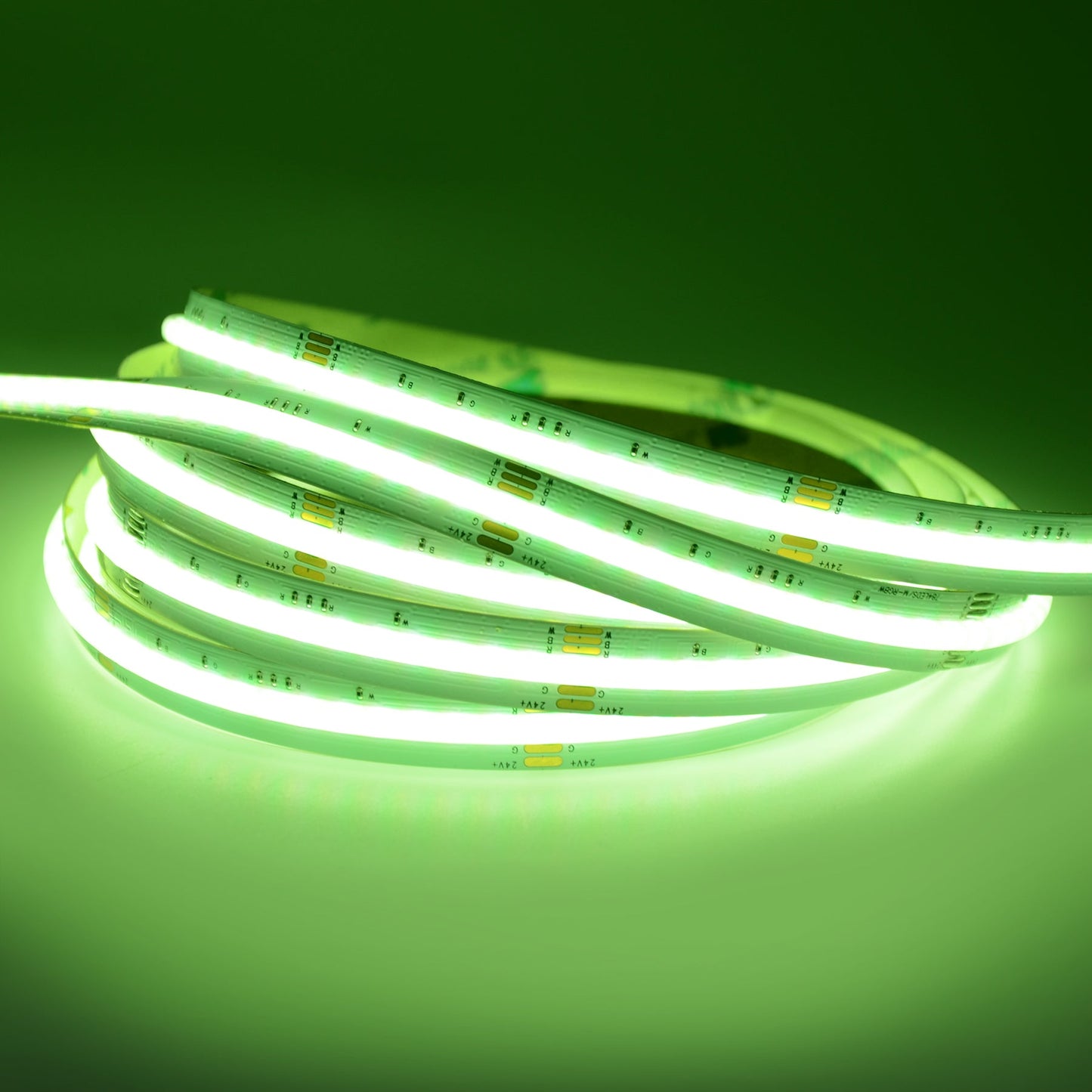 LED COB Strip Light, Seamless, 5M Reel, IP20, 24V, 12mm Wide, RGB+White