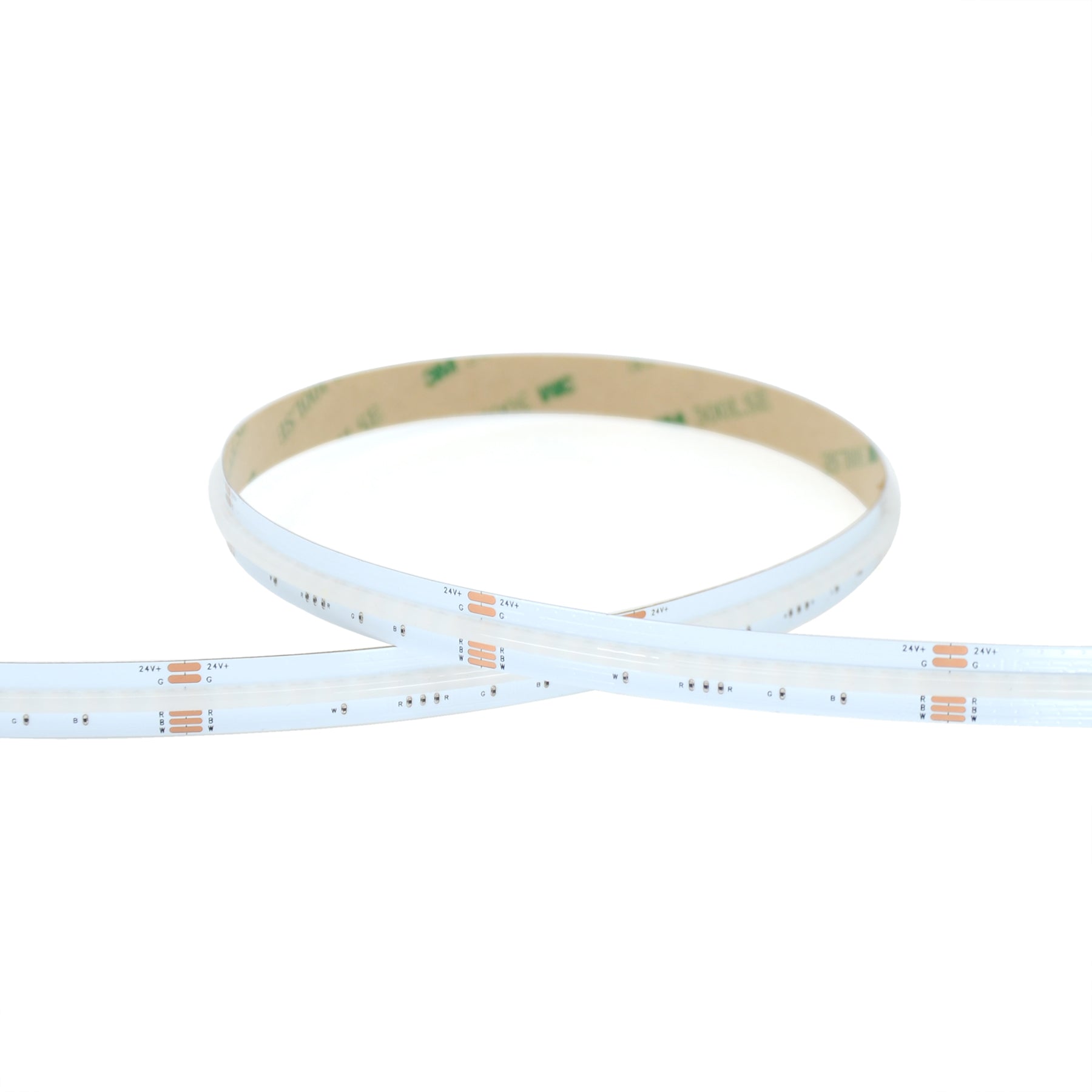  LED COB Strip Light, Seamless, 5M Reel, IP20, 24V, 12mm Wide, RGB+Warm White
