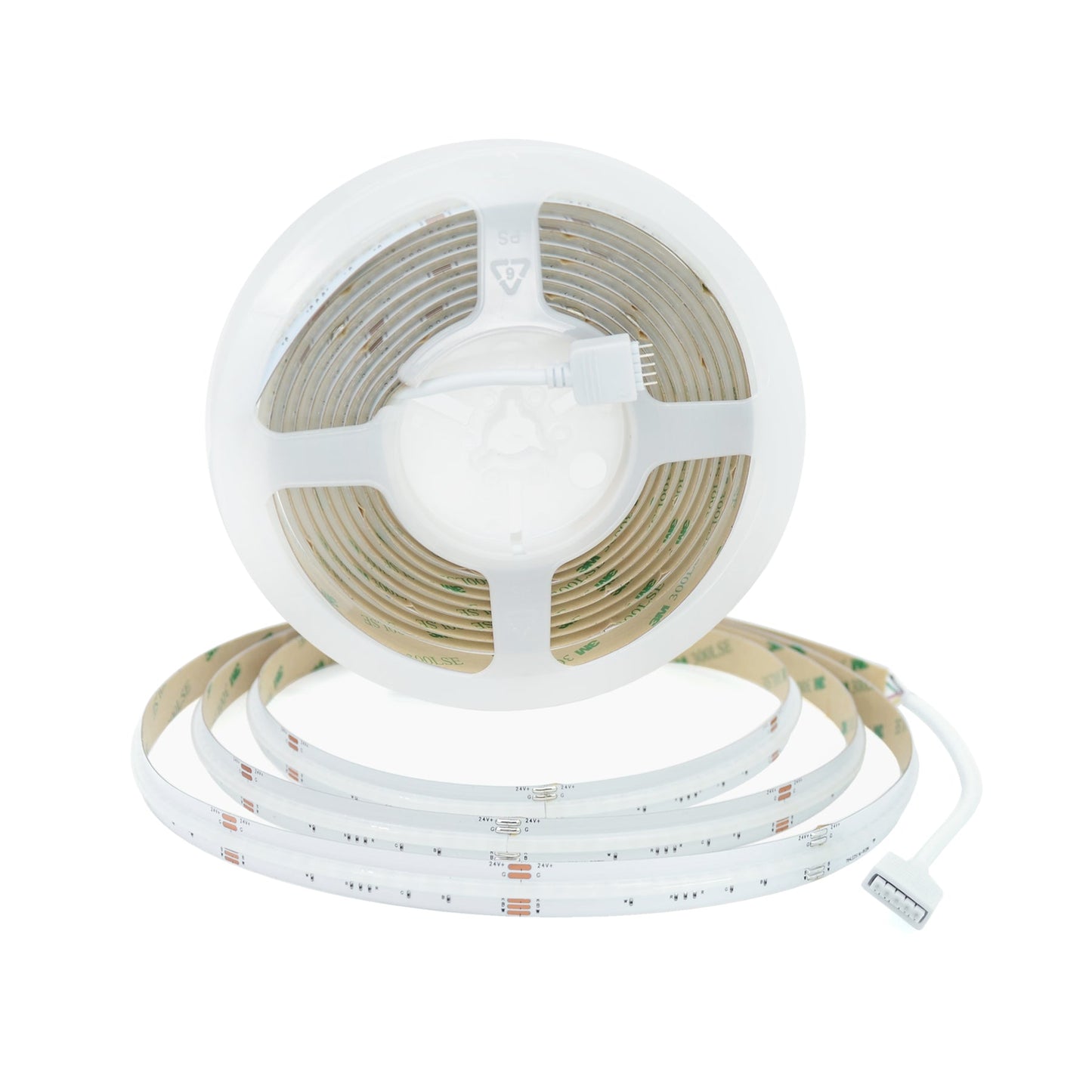  LED COB Strip Light, Seamless, 5M Reel, IP20, 24V, 12mm Wide, RGB+Warm White