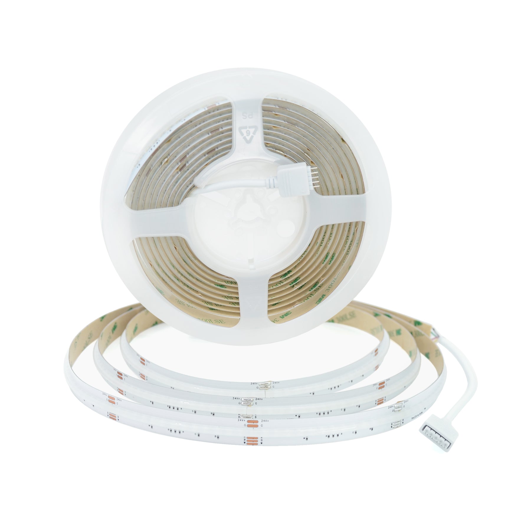  LED COB Strip Light, Seamless, 5M Reel, IP20, 24V, 12mm Wide, RGB+Warm White