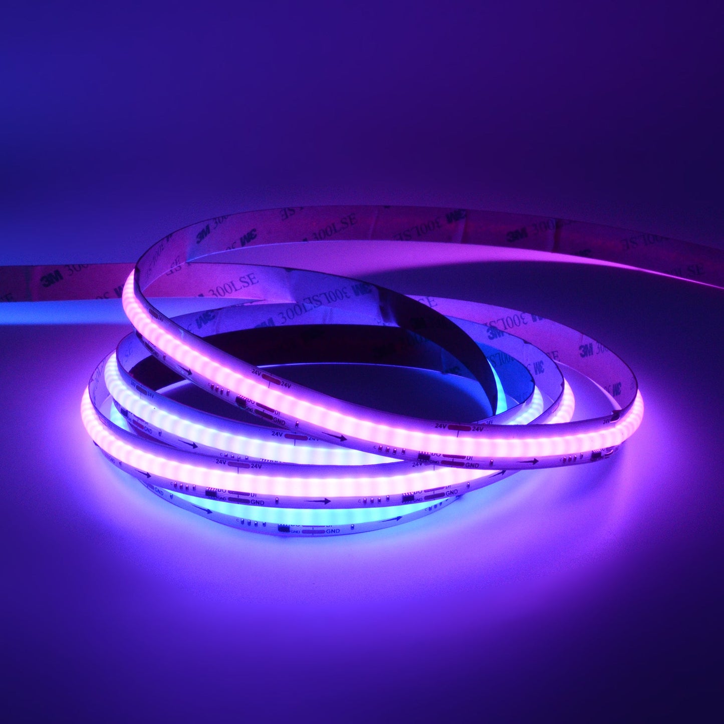  WS2811 SPI COB RGB LED Strip Light 24V – 5M Digital Addressable, IP20