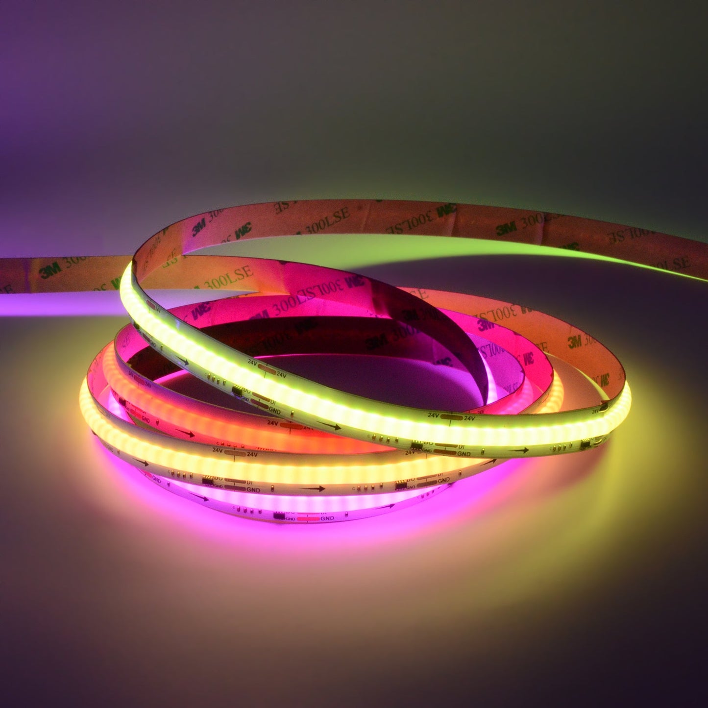  WS2811 SPI COB RGB LED Strip Light 24V – 5M Digital Addressable, IP20