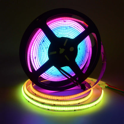  WS2811 SPI COB RGB LED Strip Light 24V – 5M Digital Addressable, IP20
