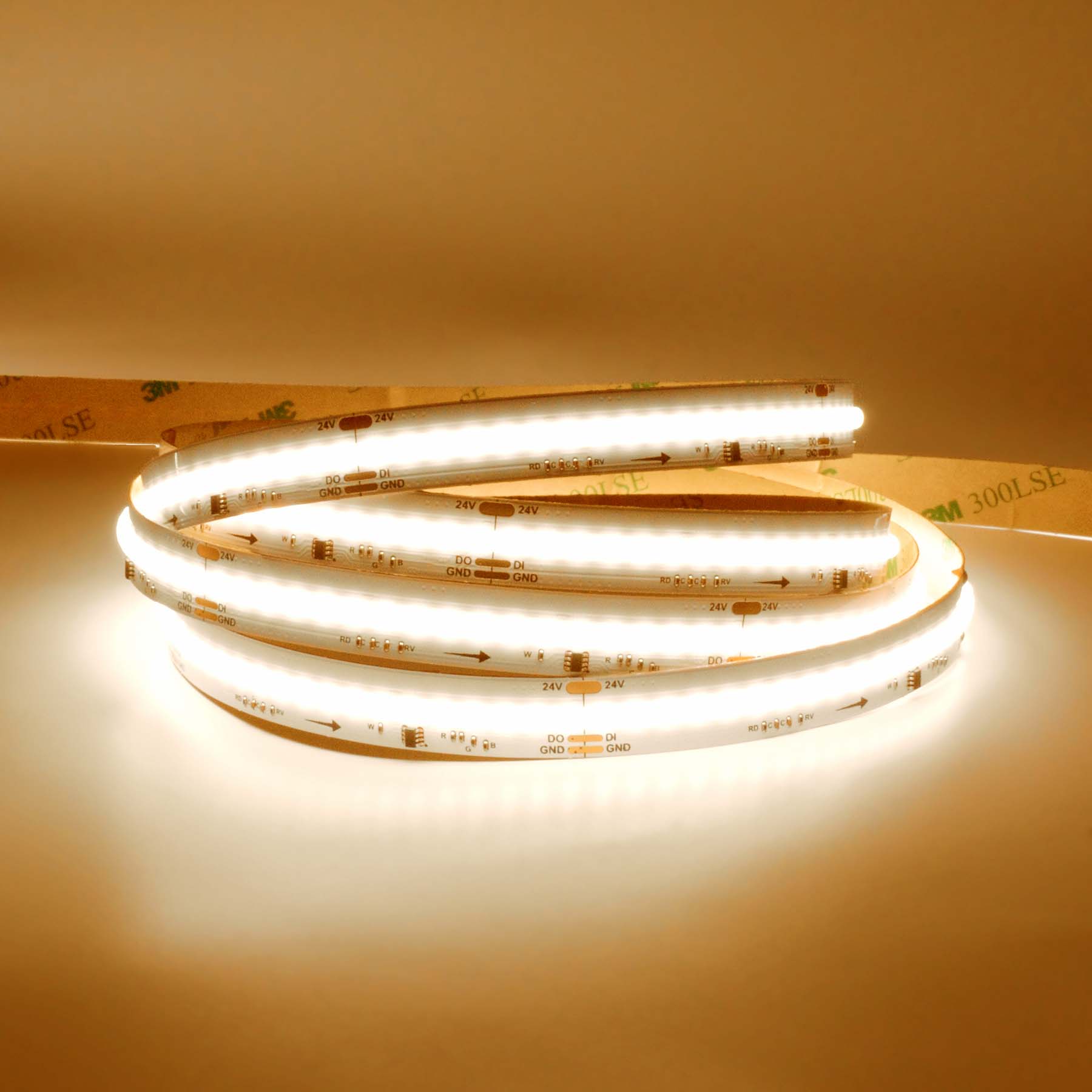 UCS2904 SPI COB RGBWW LED Strip Light 24V – 5M Digital Addressable, IP20