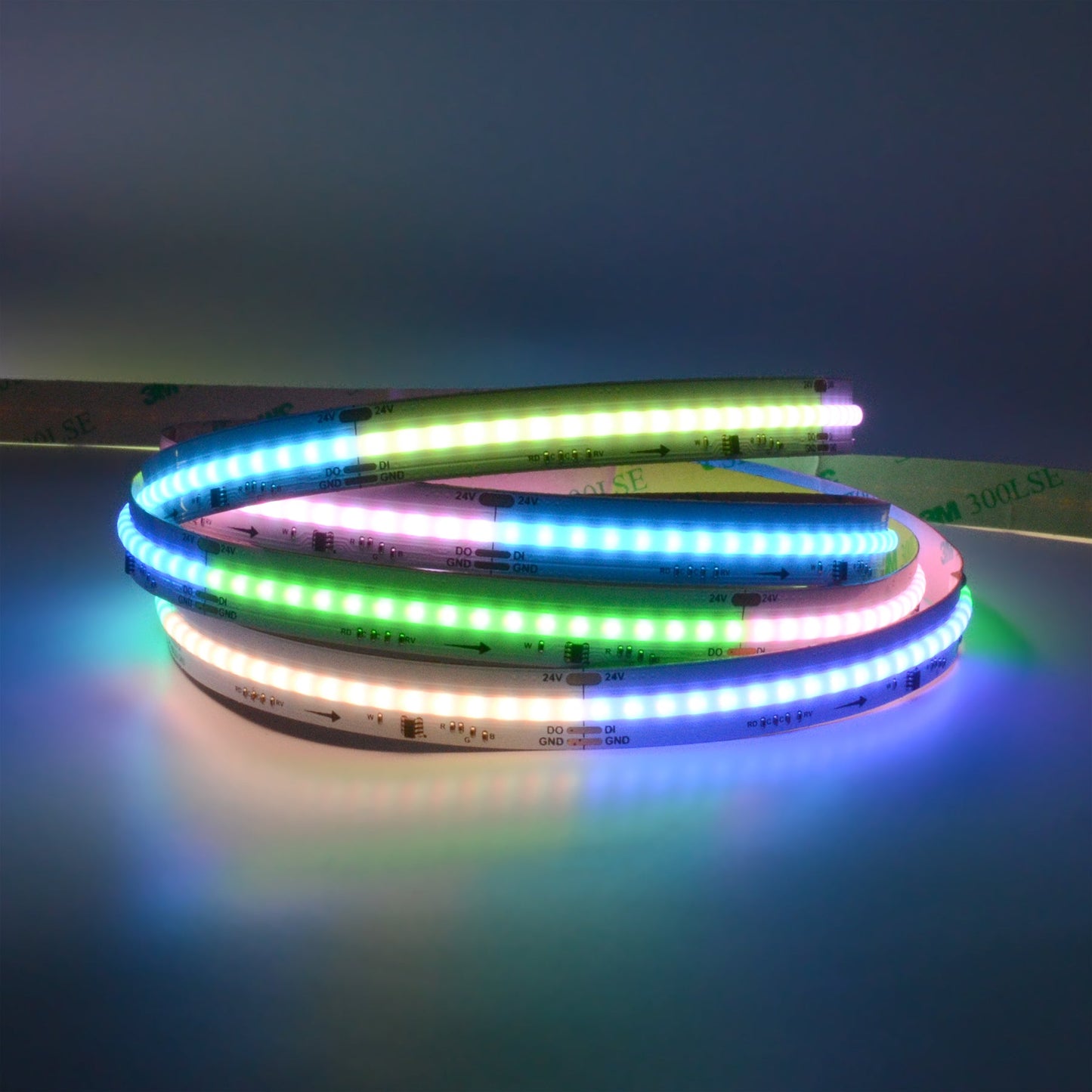  UCS2904 SPI COB RGBWW LED Strip Light 24V – 5M Digital Addressable, IP20