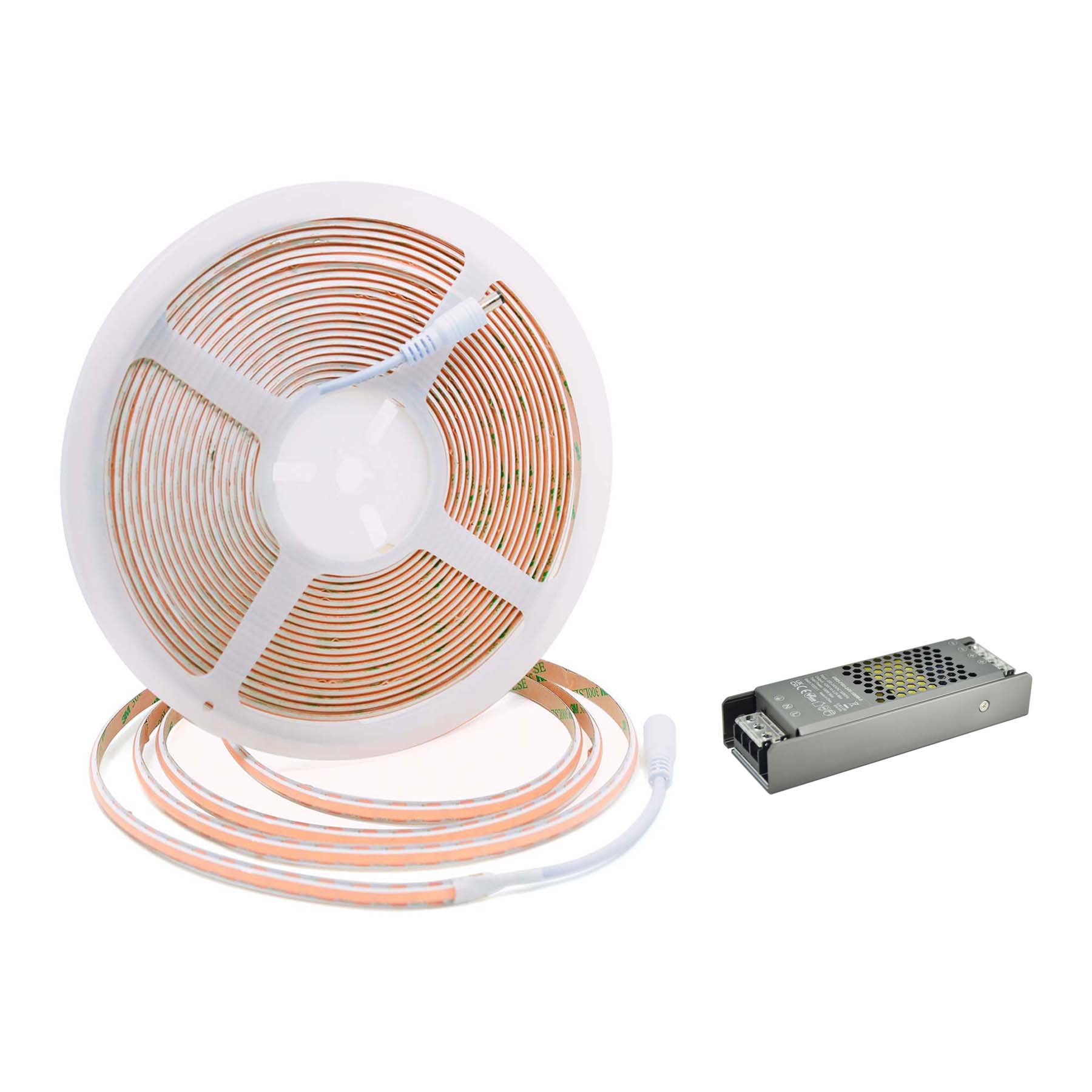  LED COB Strip Light, Seamless, 10M Reel, IP20/IP65, 24V, 1cm/Cut