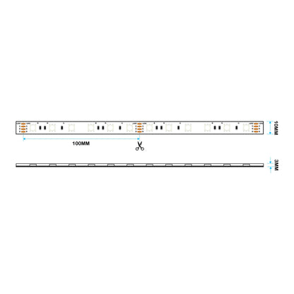  LED 5050 Strip Light, 5M Reel, IP44, 24V, 60 LEDs/M, RGB