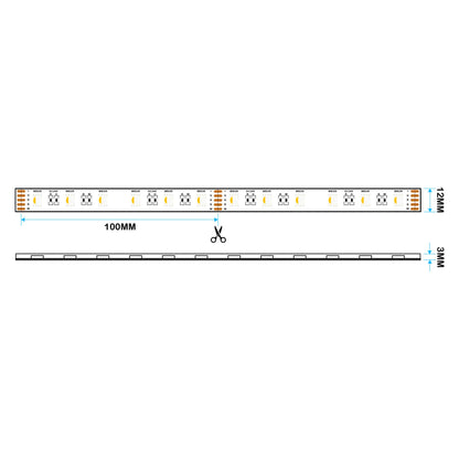  LED 5050 Strip Light, 5M Reel, IP44, 24V, 60 LEDs/M, RGB+Warm White