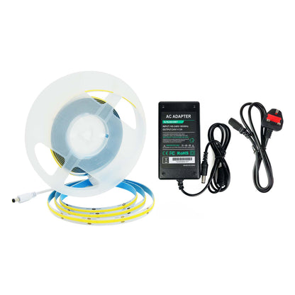 LED COB Strip Light, Seamless, 5M Reel, IP20, 24V, 10mm Wide