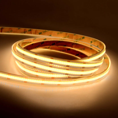  LED COB Strip Light, Seamless, 5M Reel, IP20/IP65, 24V, 10mm/12mm Wide, CCT