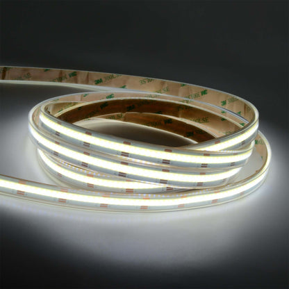 LED COB Strip Light, Seamless, 5M Reel, IP20/IP65, 24V, 10mm/12mm Wide, CCT
