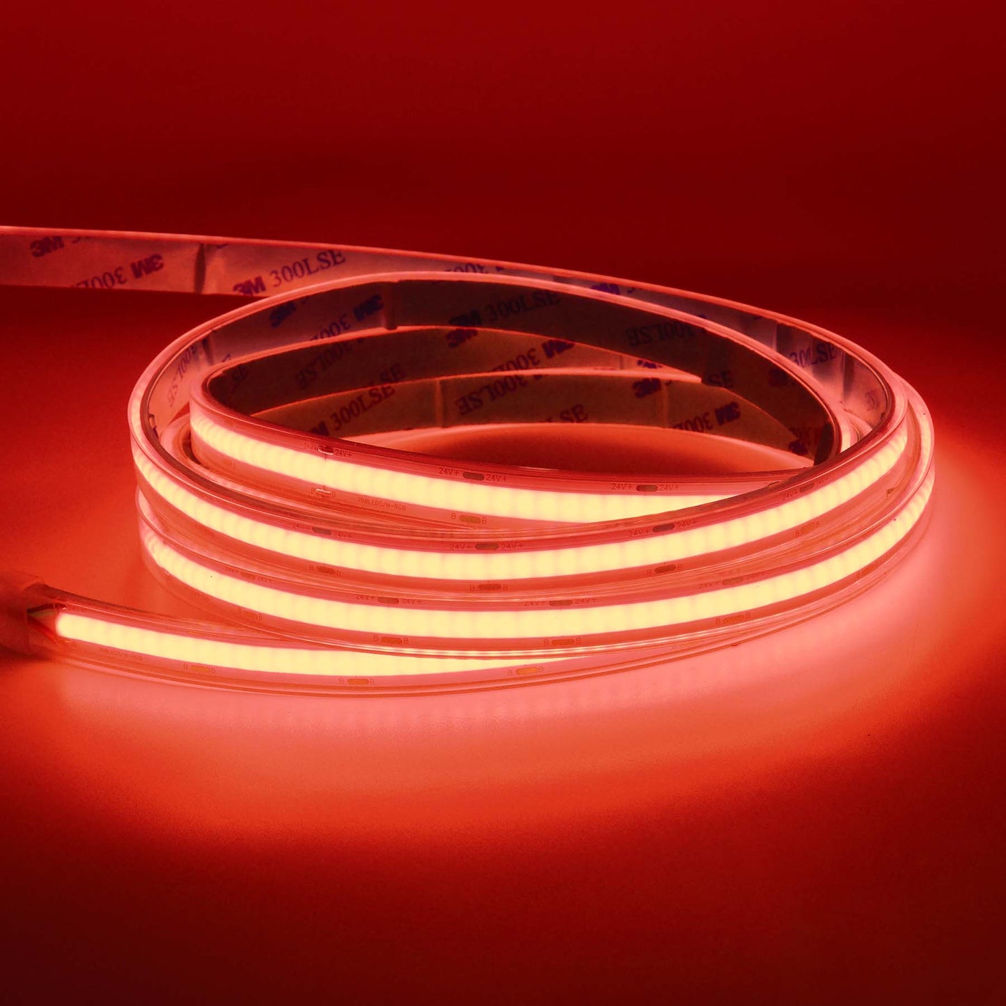 LED COB Strip Light, Seamless, 5M Reel, IP20/IP65, 24V, 10mm/12mm Wide, RGB
