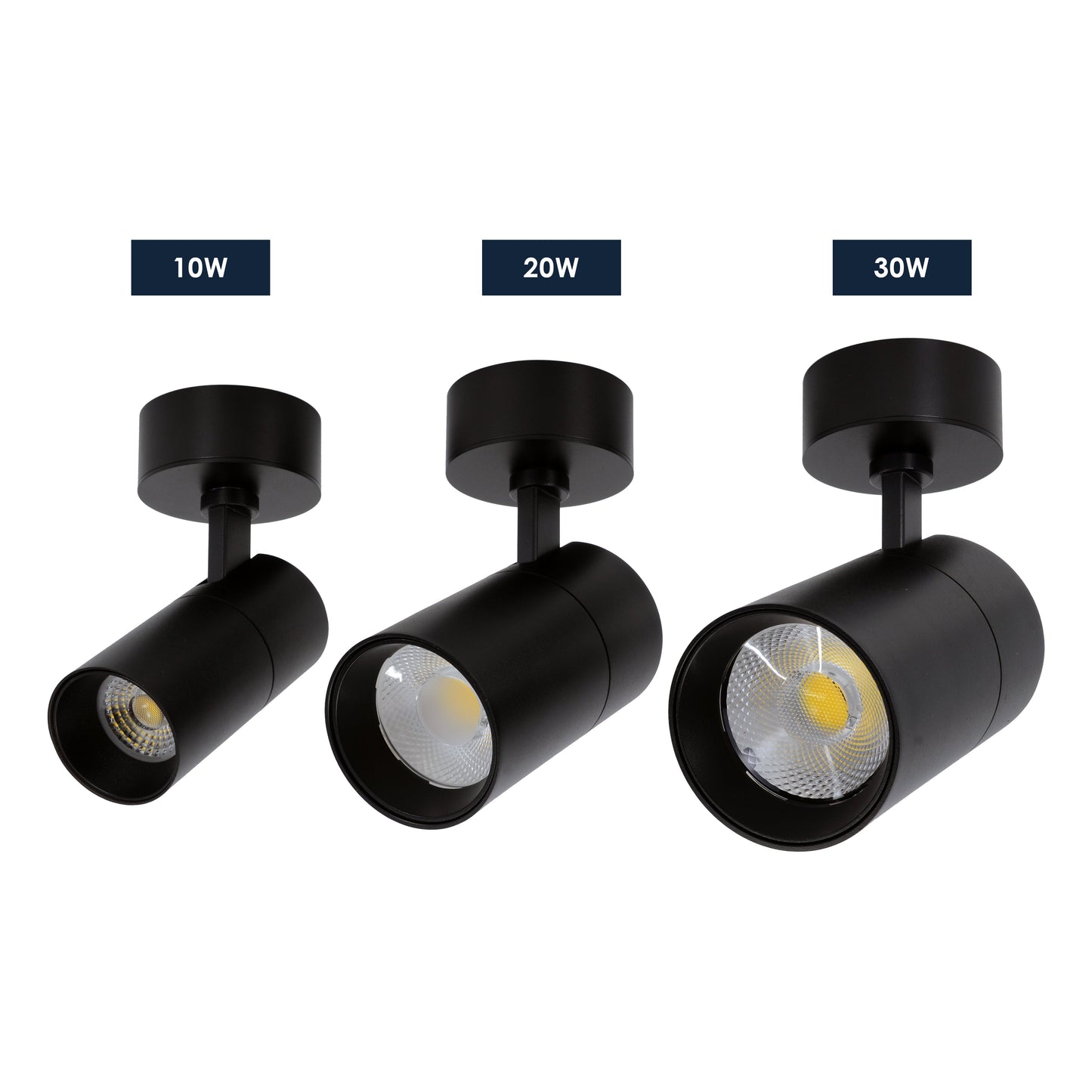  Black Dimmable LED Surface Mounted Spotlight 3CCT