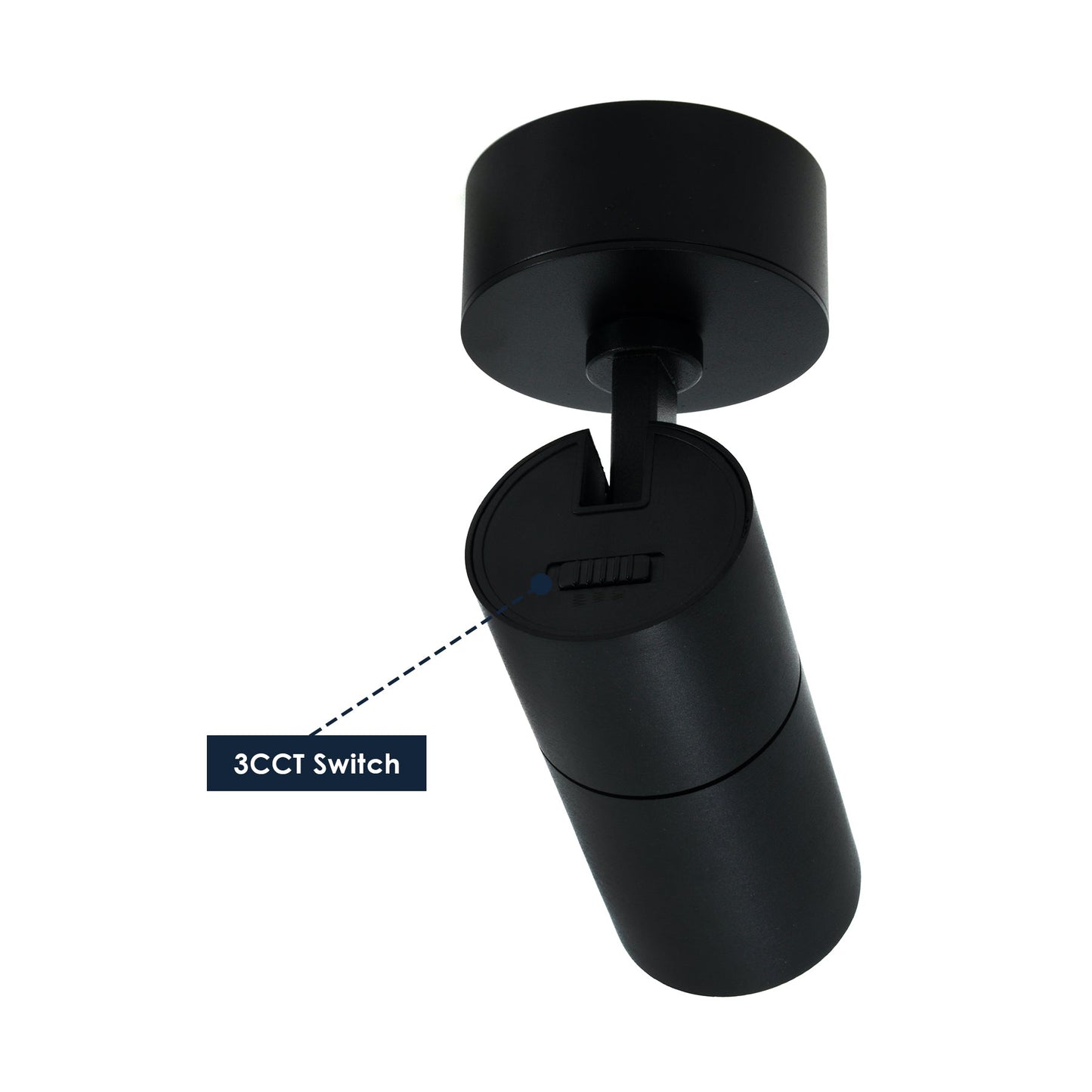  Black Dimmable LED Surface Mounted Spotlight 3CCT