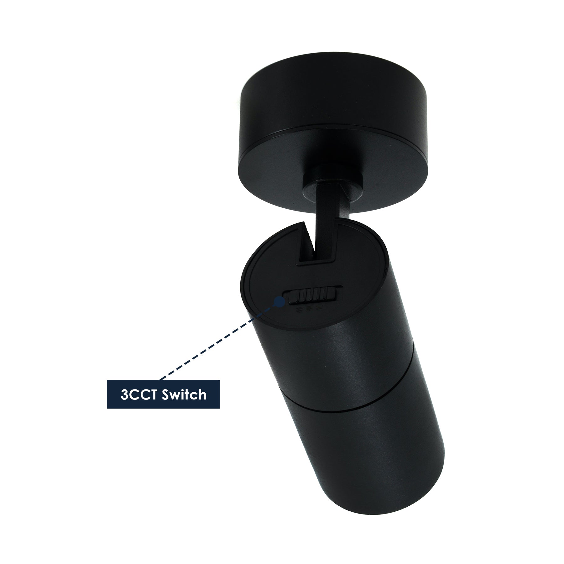  Black Dimmable LED Surface Mounted Spotlight 3CCT