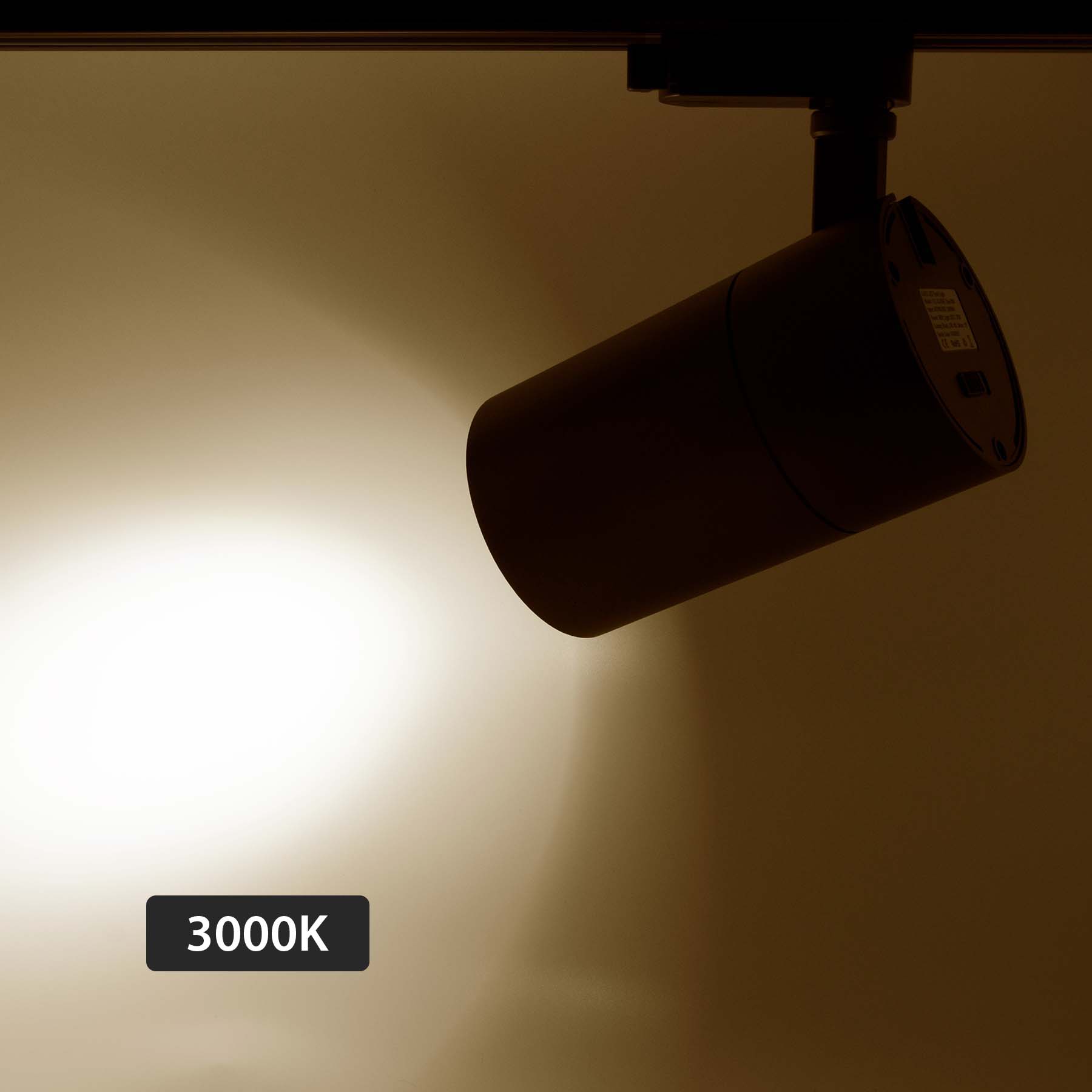 Black Dimmable LED Track Spotlight 3CCT