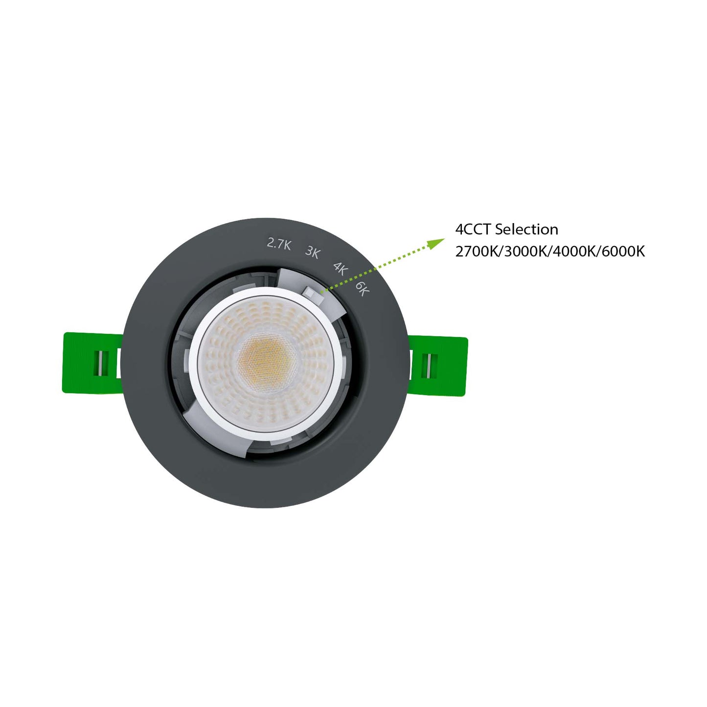  Fire Rated LED Downlight Dimmable Dual Wattage 5W/8W 4CCT