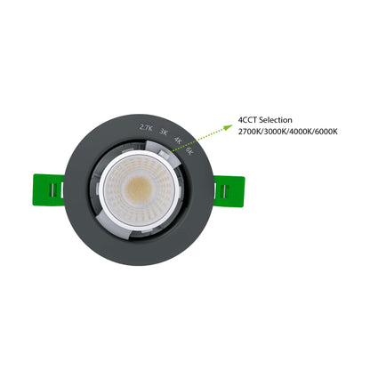  Fire Rated LED Downlight Dimmable Dual Wattage 5W/8W 4CCT