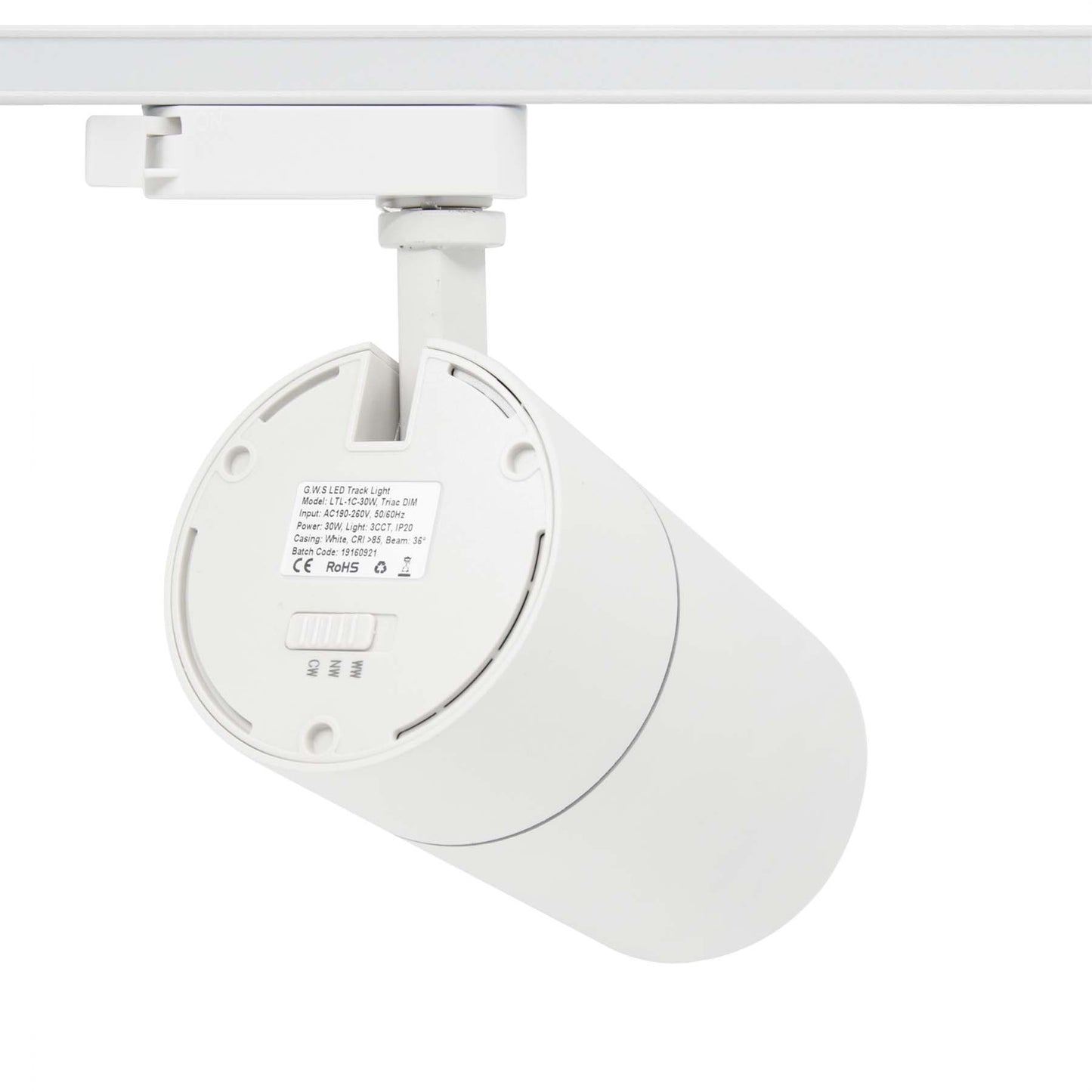  White Dimmable LED Track Spotlight 3CCT