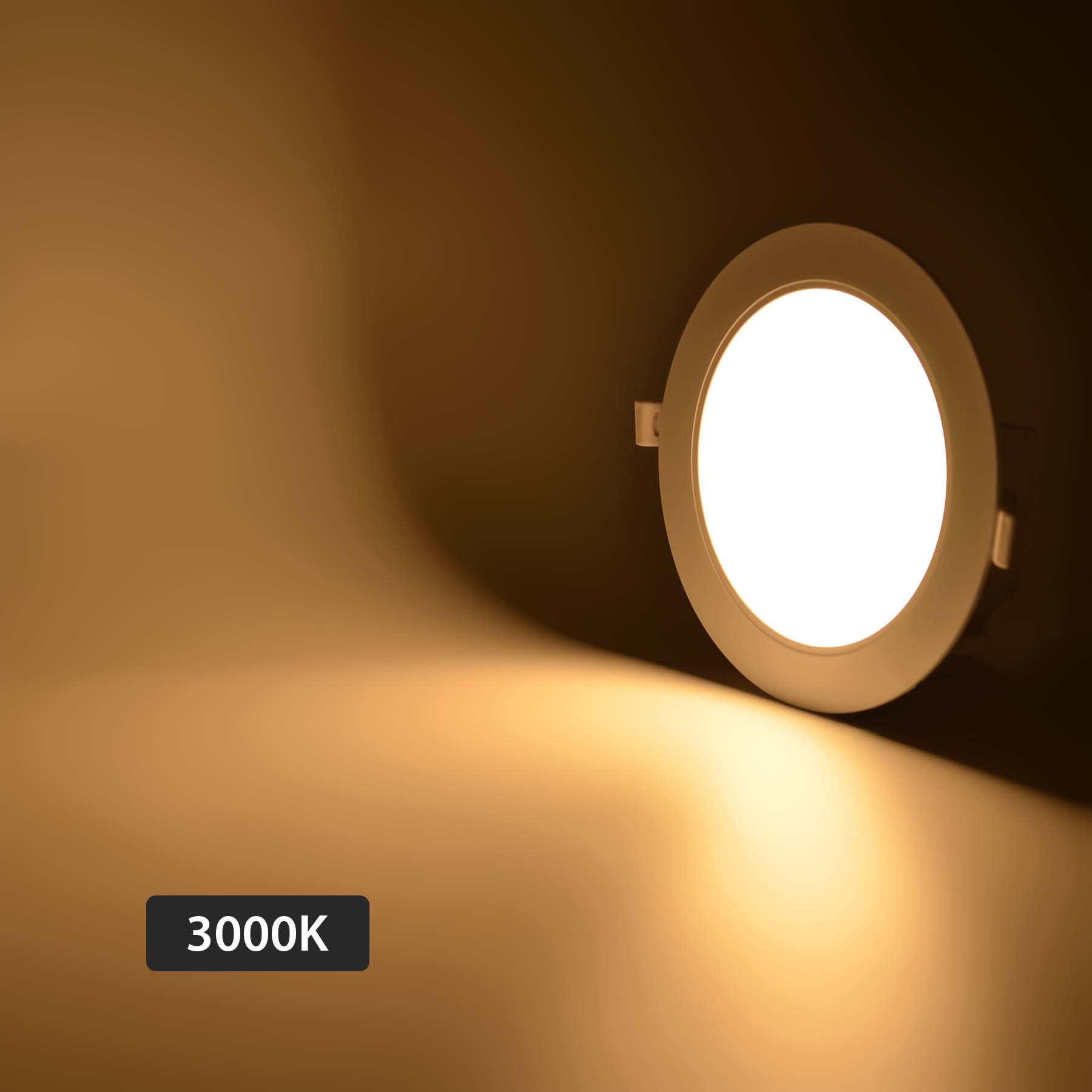  LED Slim Panel Light Round Recessed 3CCT IP54