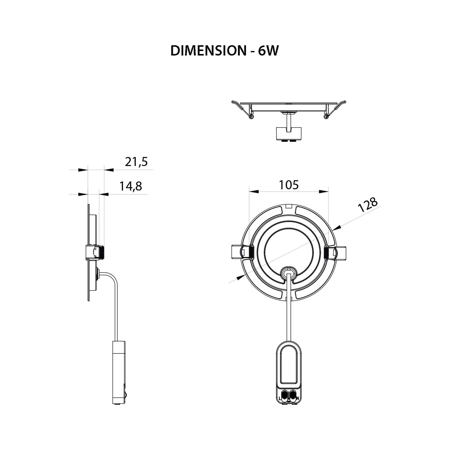  LED Slim Panel Light Round Recessed 3CCT IP54