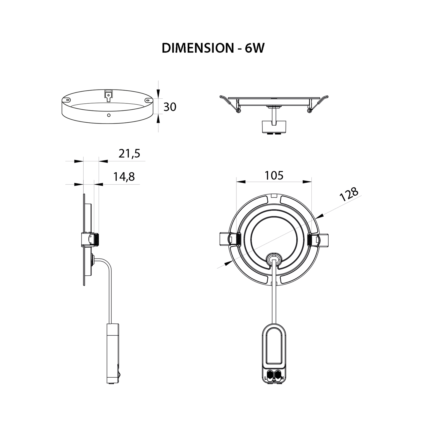  LED Panel Light Round Surface Mounted 3CCT IP54
