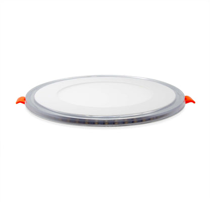  Recessed Round Chrome Mirror Purple Edge Lit LED Panel Light