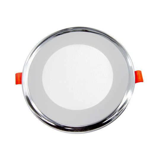  Recessed Round Chrome Mirror Purple Edge Lit LED Panel Light