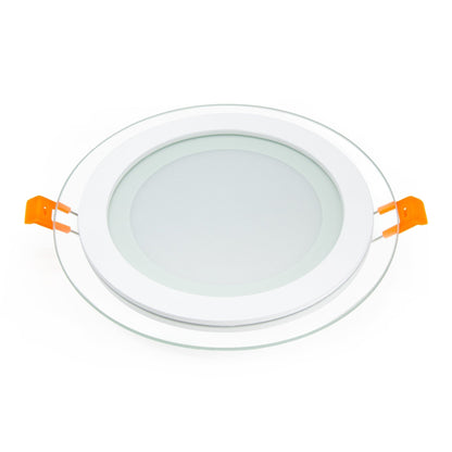  Recessed Round Crystal Glass Edge LED Panel Light Triple Cycles