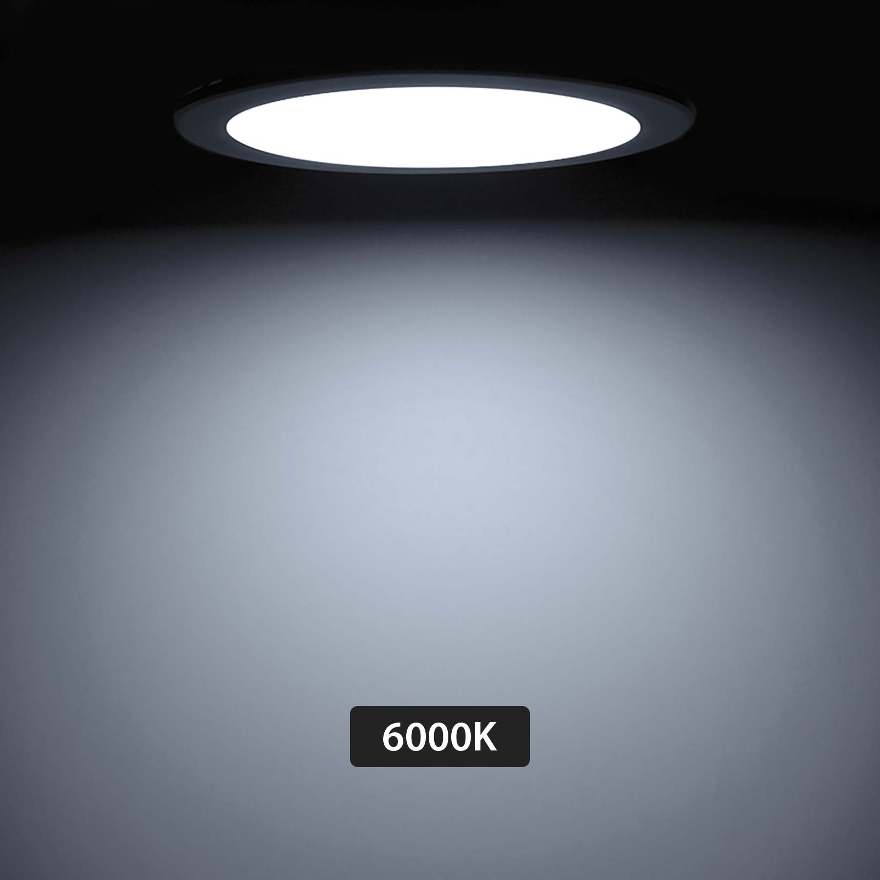  Recessed Round LED Slim Panel Light Triple Cycles