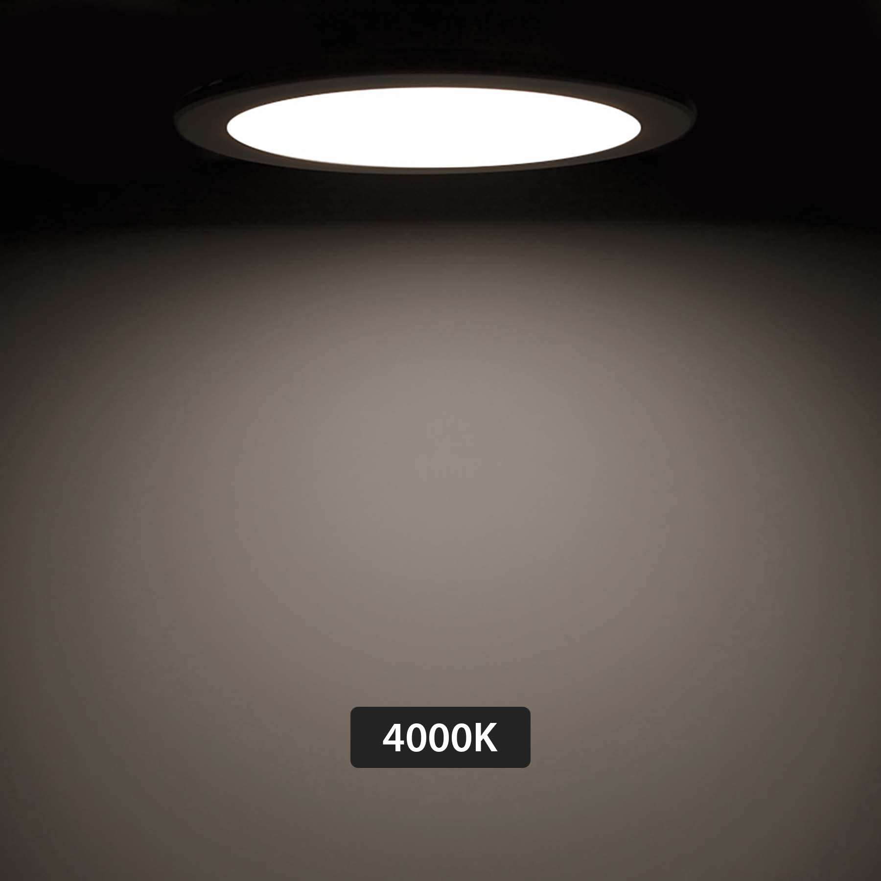  Recessed Round LED Slim Panel Light Triple Cycles