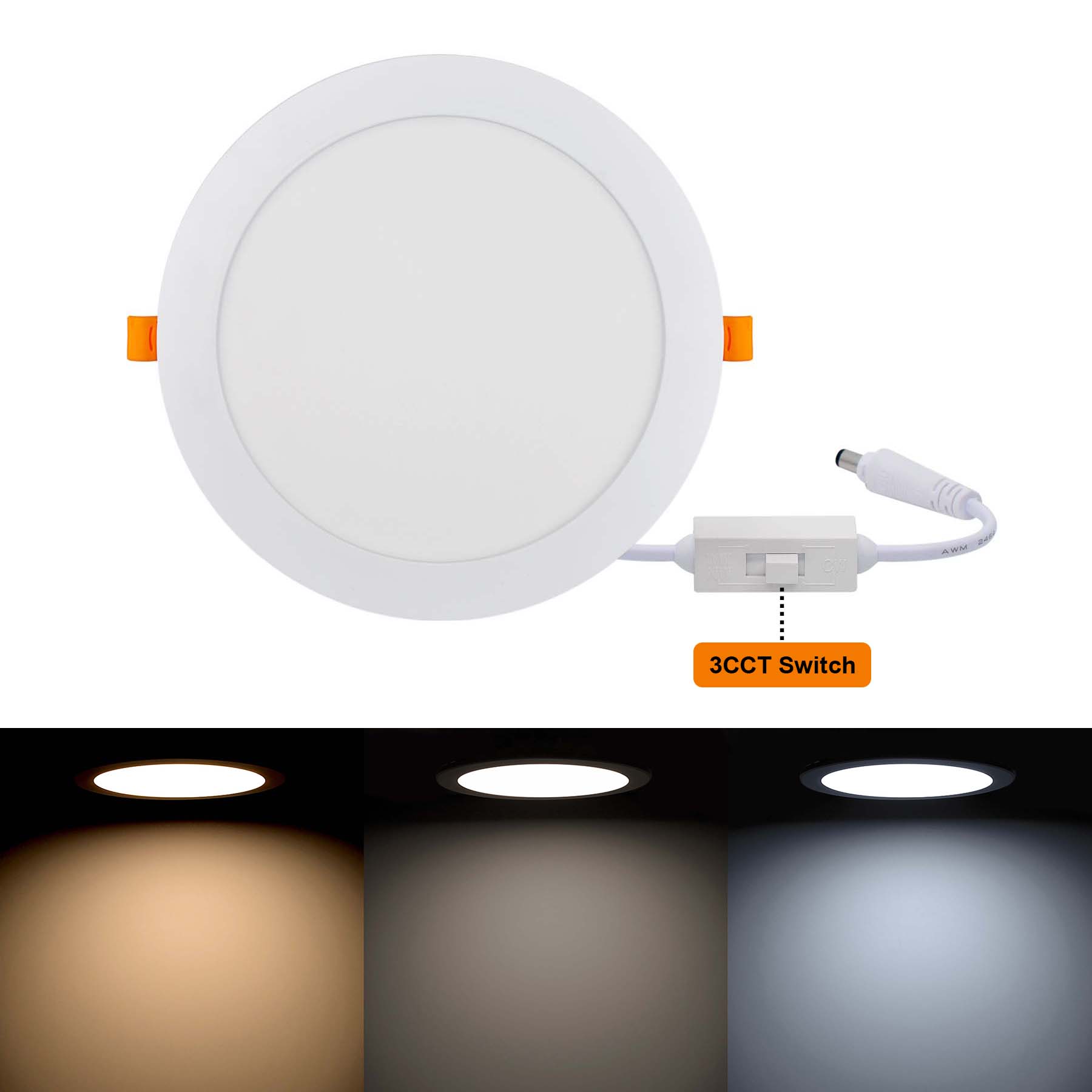  Recessed Round LED Slim Panel Light