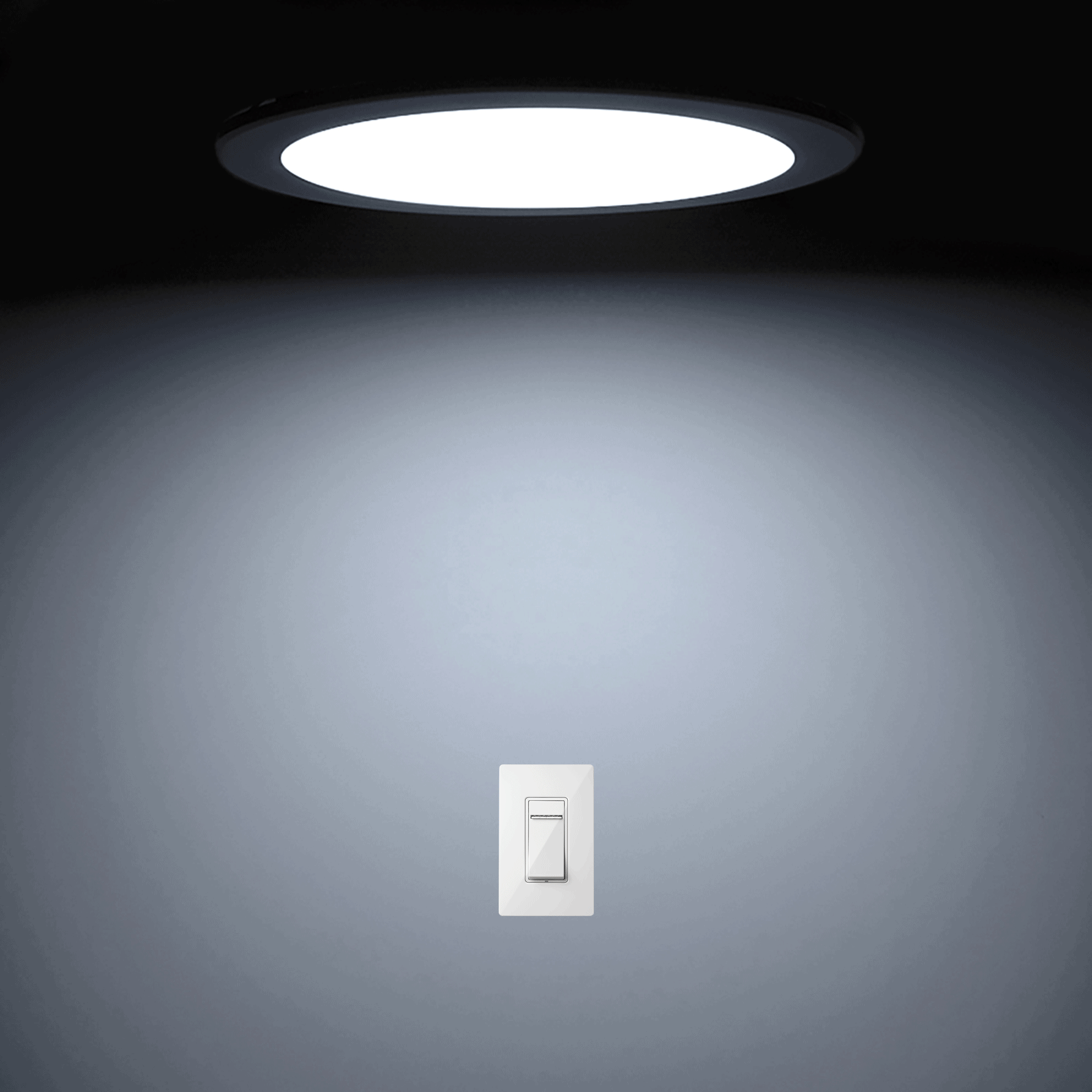  Recessed Round LED Slim Panel Light Triple Cycles