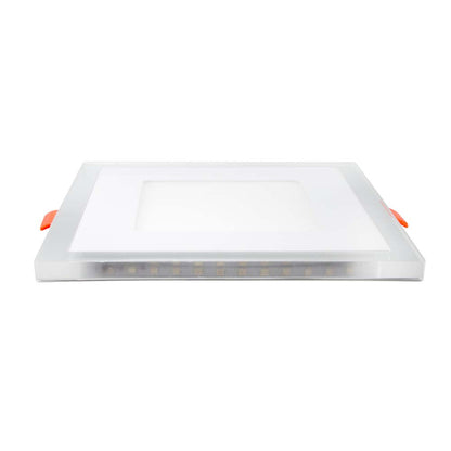  Recessed Square Chrome Mirror Blue Edge Lit LED Panel Light