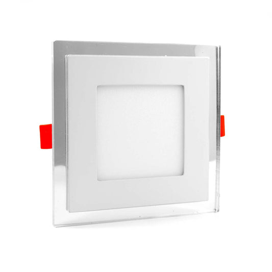  Recessed Square Chrome Mirror Blue Edge Lit LED Panel Light