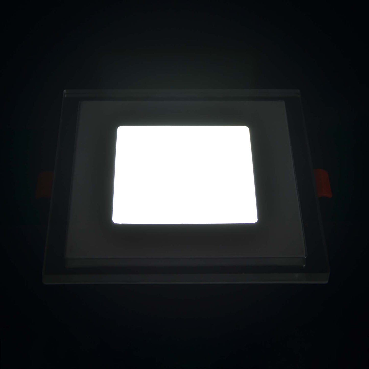  Recessed Square Chrome Mirror Blue Edge Lit LED Panel Light