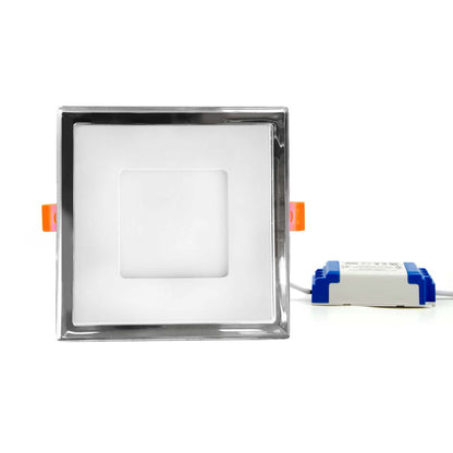 Recessed Square Chrome Mirror Purple Edge Lit LED Panel Light