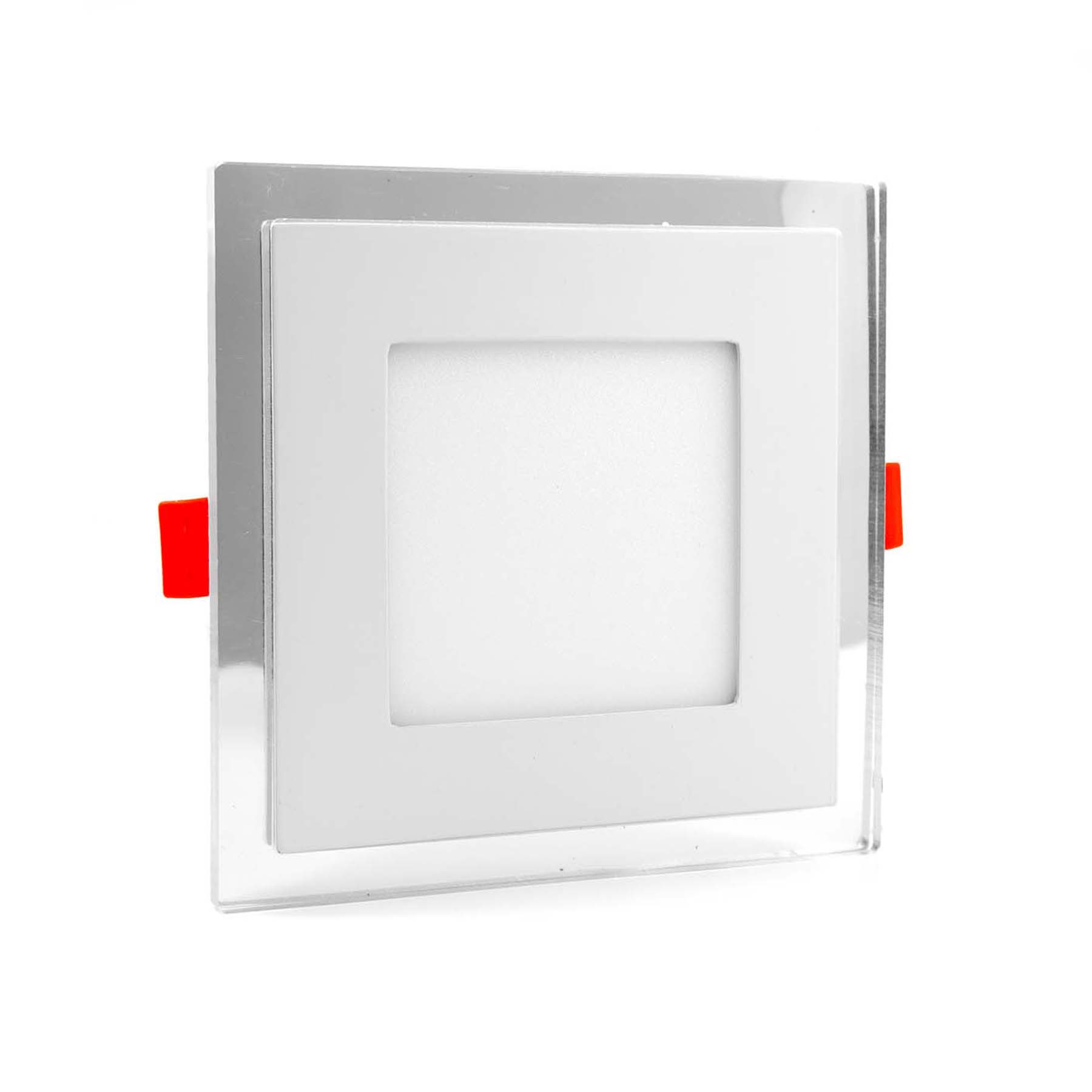  Recessed Square Chrome Mirror Purple Edge Lit LED Panel Light