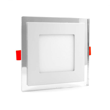  Recessed Square Chrome Mirror Purple Edge Lit LED Panel Light