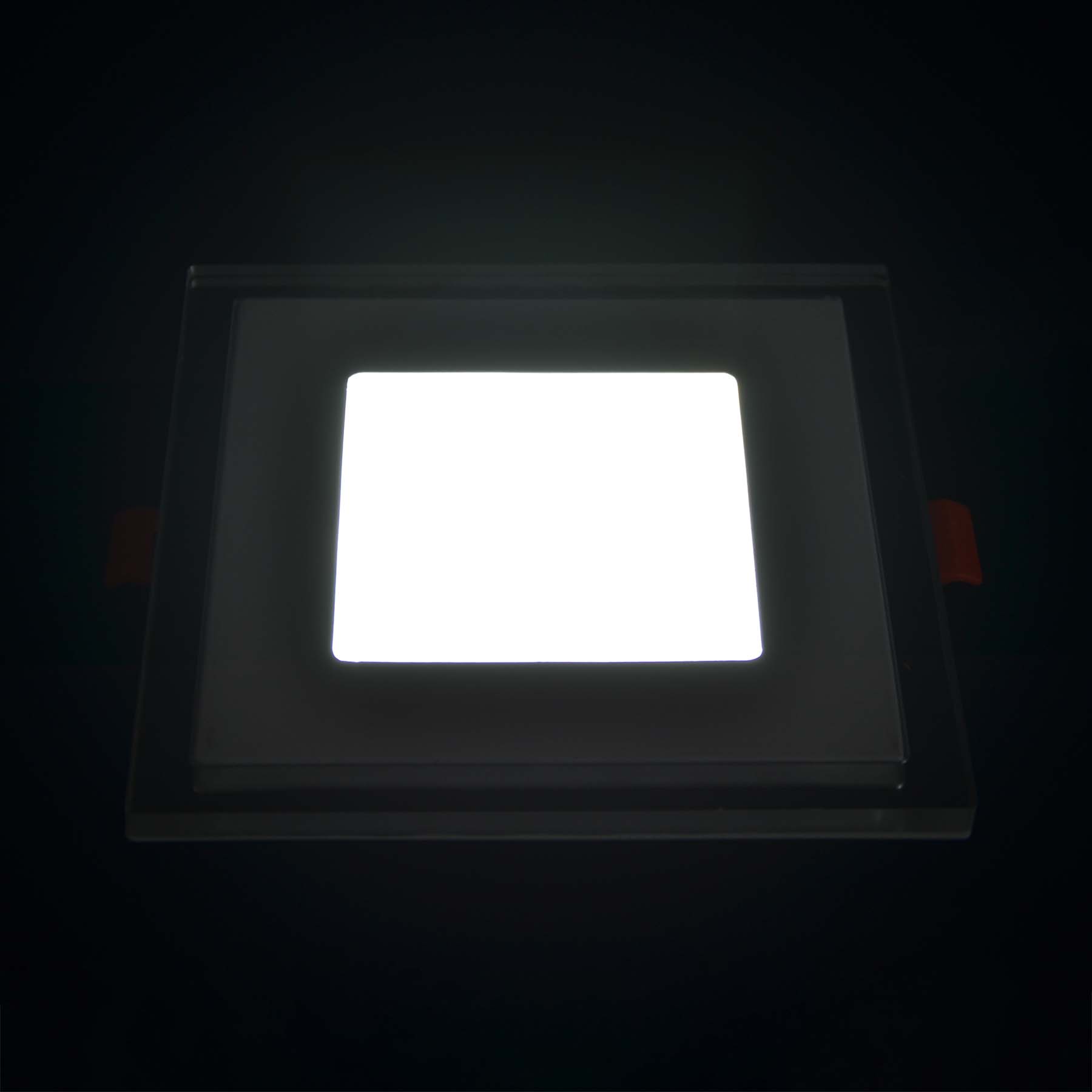  Recessed Square Chrome Mirror Purple Edge Lit LED Panel Light