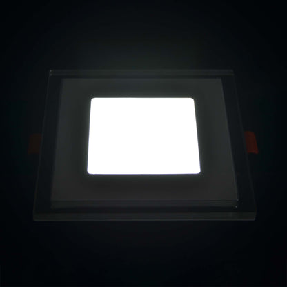  Recessed Square Chrome Mirror Purple Edge Lit LED Panel Light