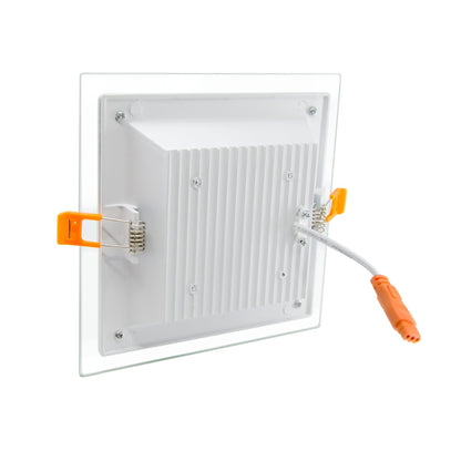  Recessed Square Crystal Glass Edge LED Panel Light Triple Cycles