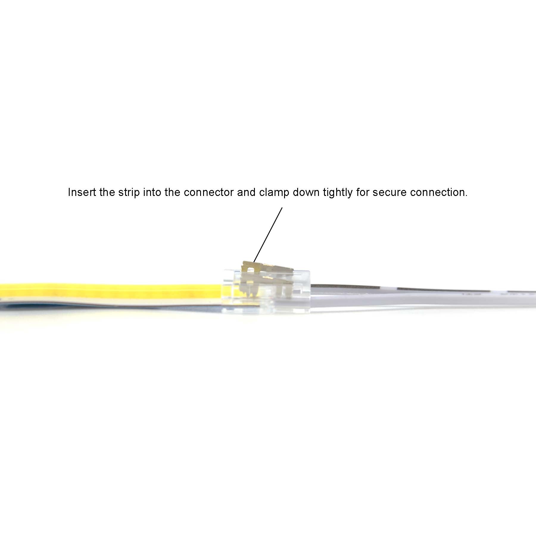  2 Pin 1 End Solderless Wire Connector For Single Colour LED COB Strip Lights