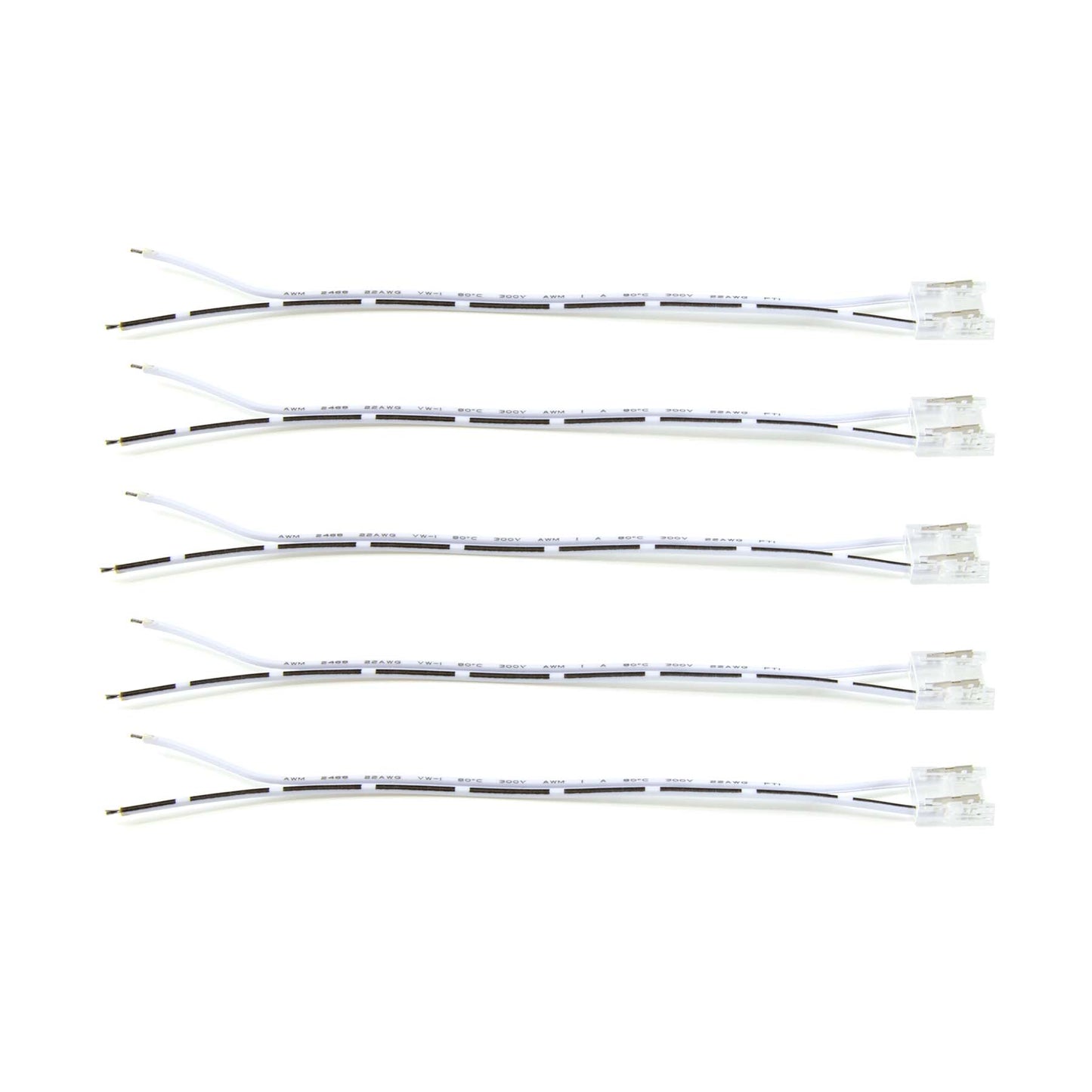  2 Pin 1 End Solderless Wire Connector For Single Colour LED COB Strip Lights